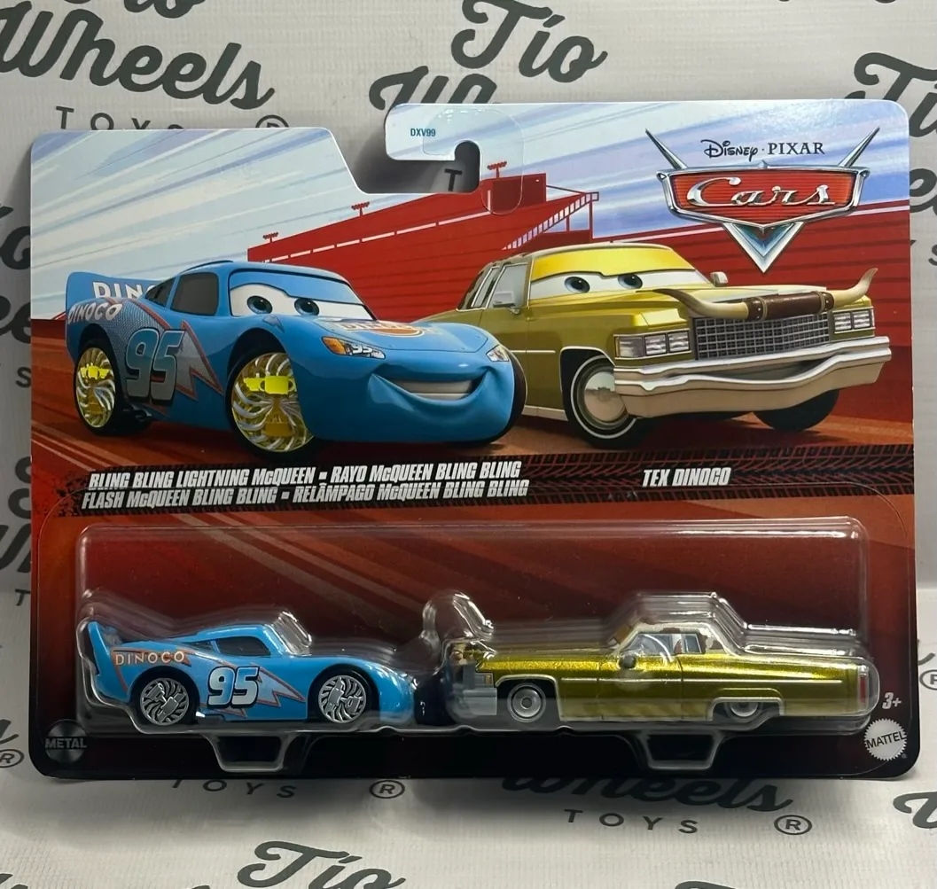 Pack 2 Rayo McQueen Bling Bling Dinoco / Tex Dinoco