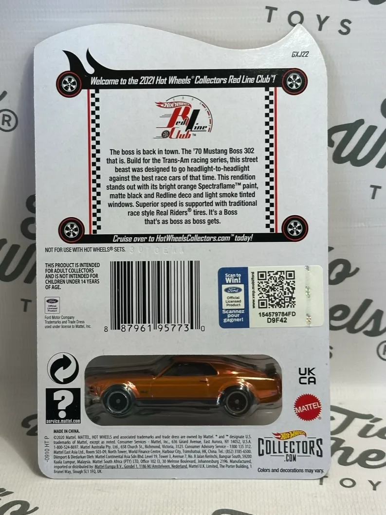 Ford Mustang Boss 302 RLC Con Parche y Pin