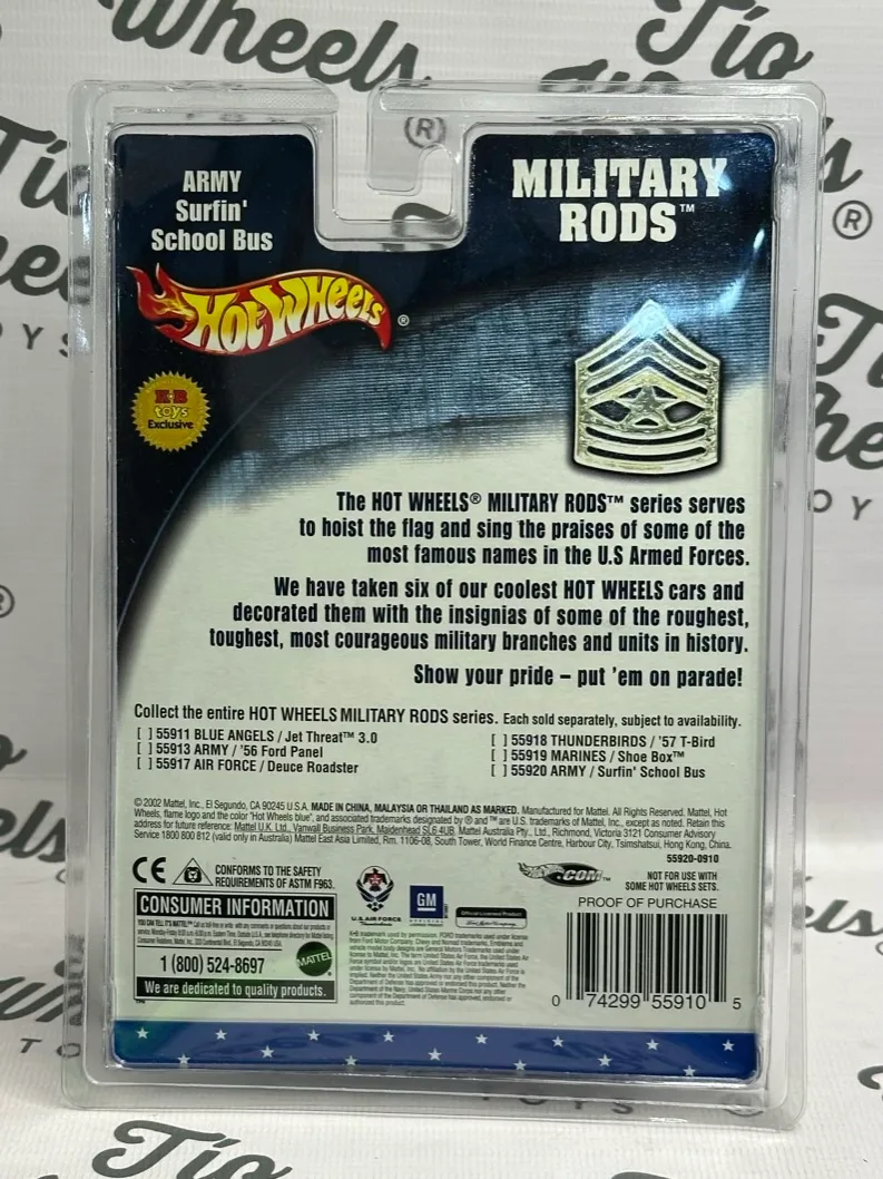 Surfin School Bus Army (metal, ruedas de Goma)